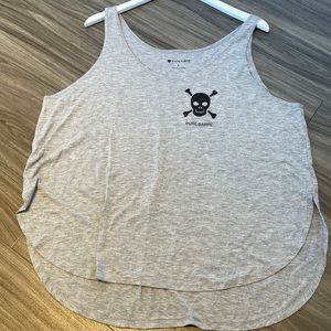 Pure Barre Skulls and Crossbones Cotton Tank SZ L